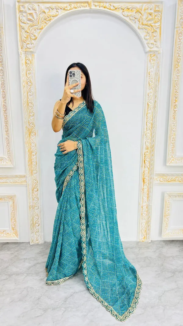 Georgette_Embroidery_Sequin_Work_Saree