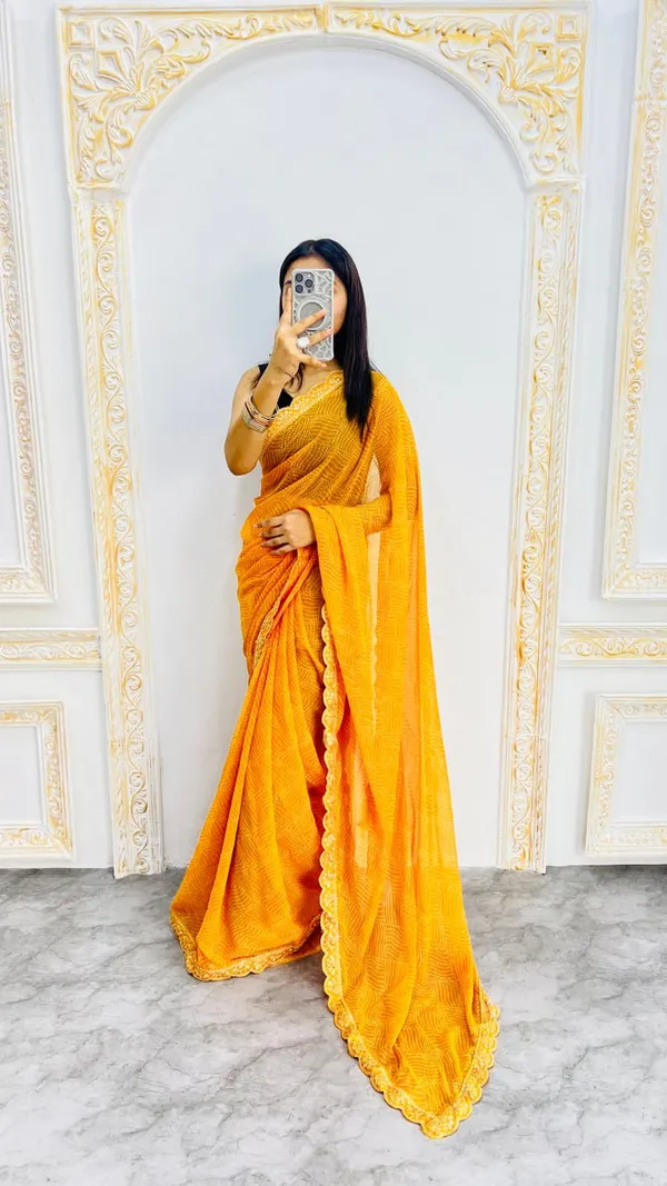 Georgette_Embroidery_Sequin_Work_Saree