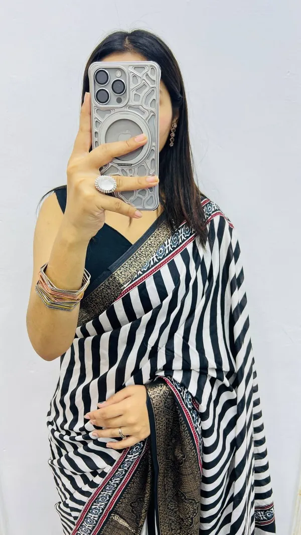 Premium_Dola_Jacquard_Striped_Saree_Collection