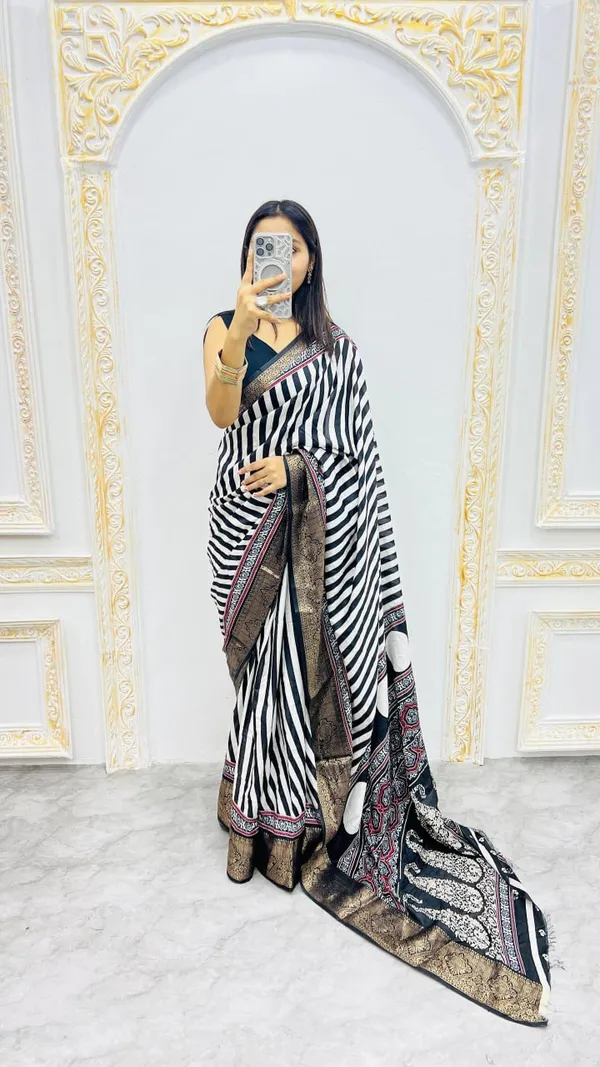 Premium_Dola_Jacquard_Striped_Saree_Collection