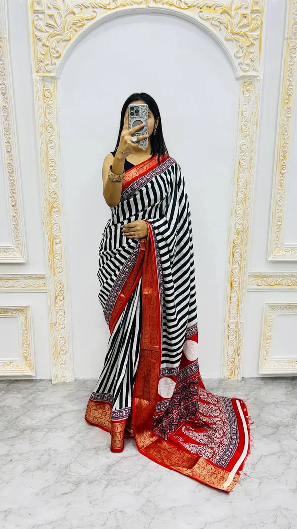 Premium_Dola_Jacquard_Striped_Saree_Collection