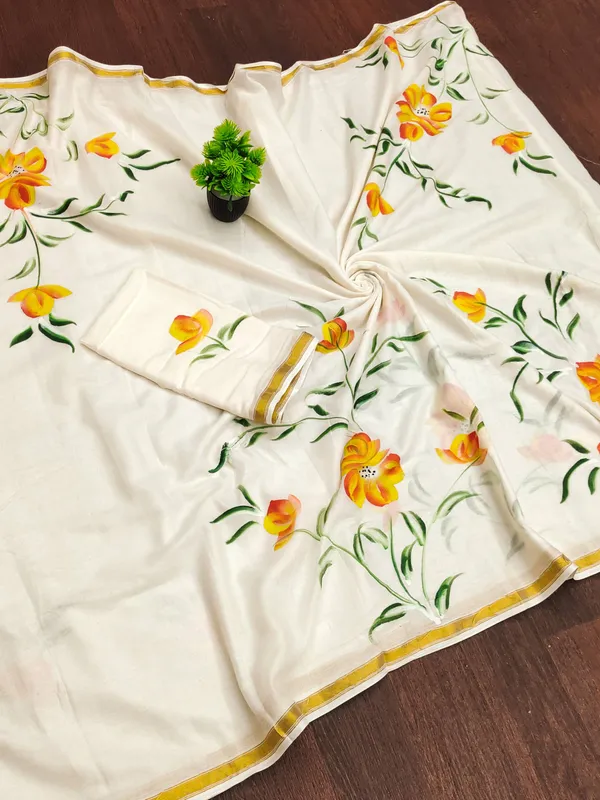 ORIGIN_HAND_PRINT_NATURAL_WHITE_FLORAL_HAND_PRINT_SAREE
