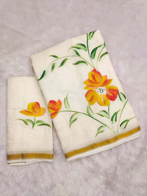 ORIGIN_HAND_PRINT_NATURAL_WHITE_FLORAL_HAND_PRINT_SAREE