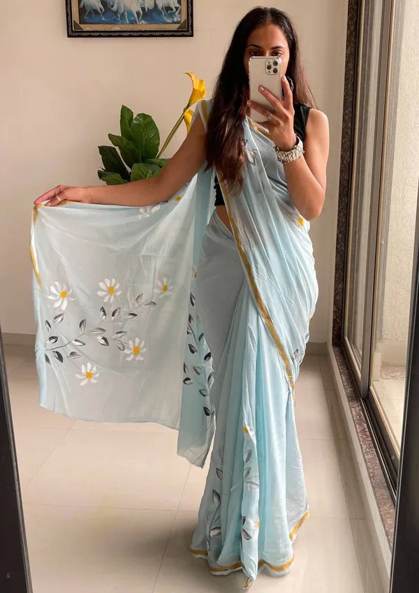 ORIGIN_HAND_PRINT_NATURAL_SKY_BLUE_COLOR_SAREE