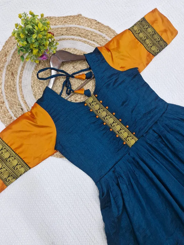 Petrol_Blue_Full-Length_Anarkali_Gown_Kurti_For_Women