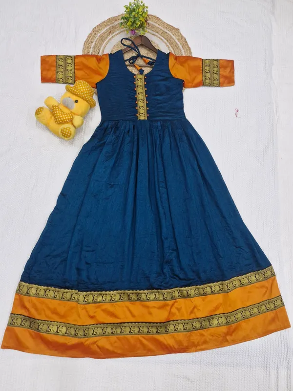 Petrol_Blue_Full-Length_Anarkali_Gown_Kurti_For_Women