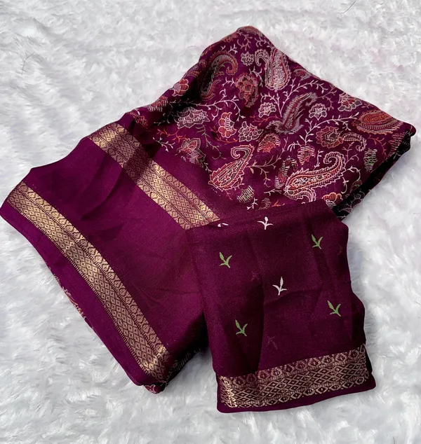 WINE_FLORAL_PRINT_SOFT_GEORGETTE_SAREE
