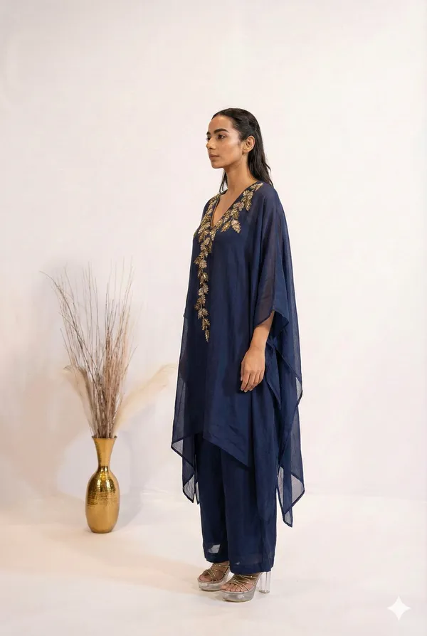 Navy_Blue_Hand-Embellished_Georgette_Co-Ord_Set_For_Women