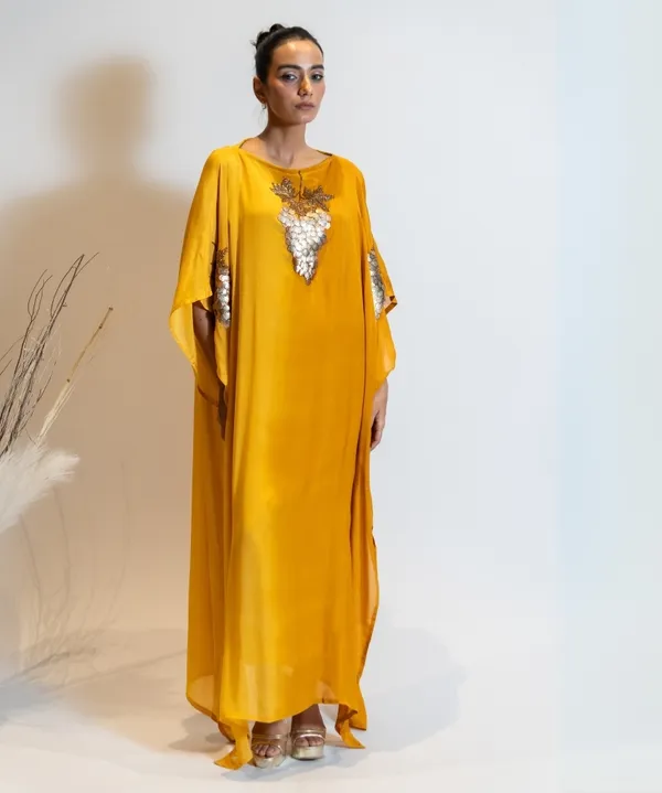 Amber_Mustard_Embellished_Georgette_Kaftan_Dress_For_Women