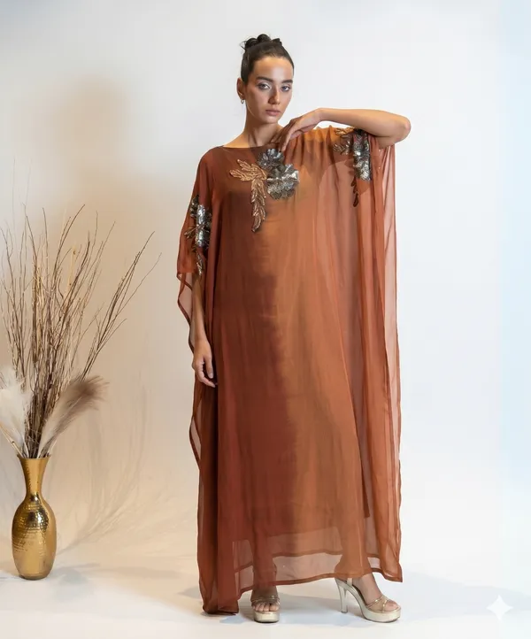 Amber_Bronze_Hand-Embroidered_Kaftan_Dress_For_Women