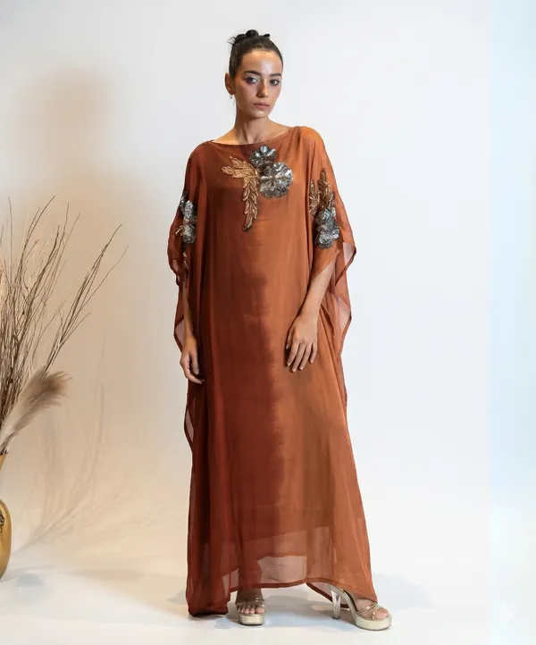 Amber_Bronze_Hand-Embroidered_Kaftan_Dress_For_Women