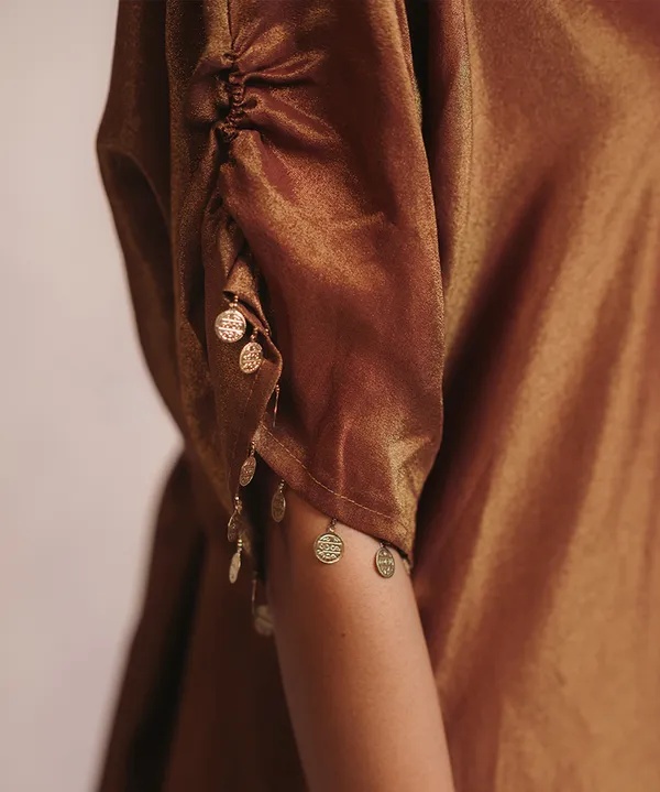 Bronze_Gold_Embellished_Tissue_Kaftan_Dress_For_Women