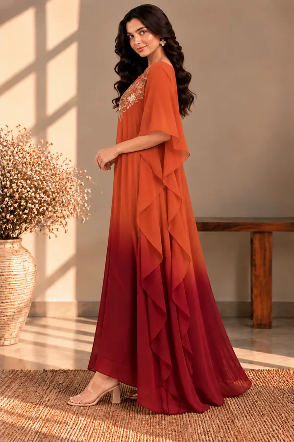 CARMINE_GLOW_FLORAL_EMBROIDERED_KAFTAN_DRESS_FOR_WOMEN