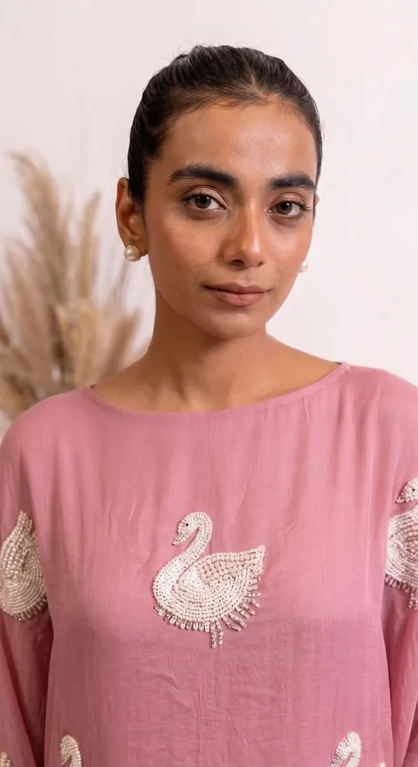 Dusty_Rose_Handcrafted_Swan_Kaftan_Dress_For_Women