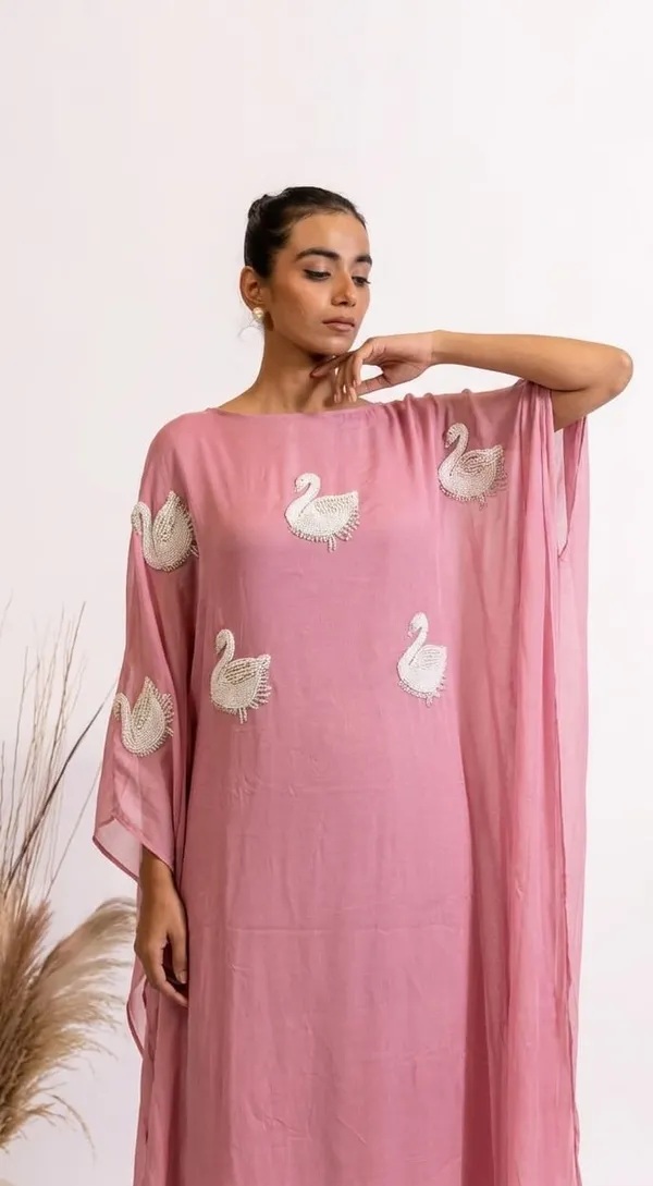 Dusty_Rose_Handcrafted_Swan_Kaftan_Dress_For_Women