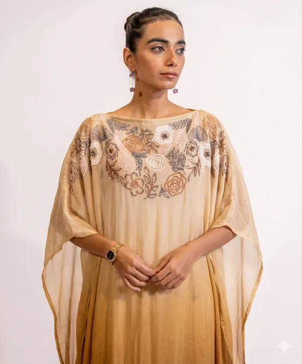 Hand-Embroidered_Beige_Ombre_Sheer_Kaftan_Dress_For_Women