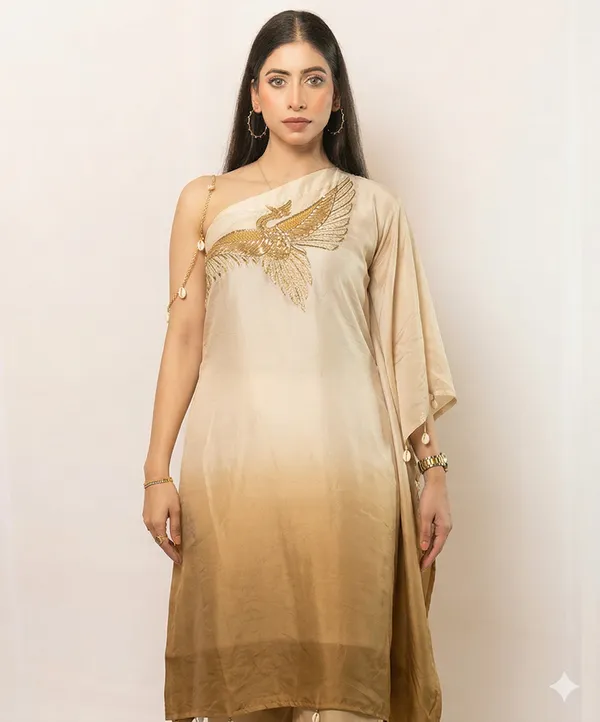 Ivory_Light_Brown_Flight_One-Shoulder_Co-ord_Set