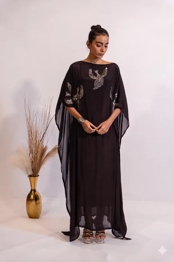 Midnight_Cacao_Embellished_Kaftan_For_Women