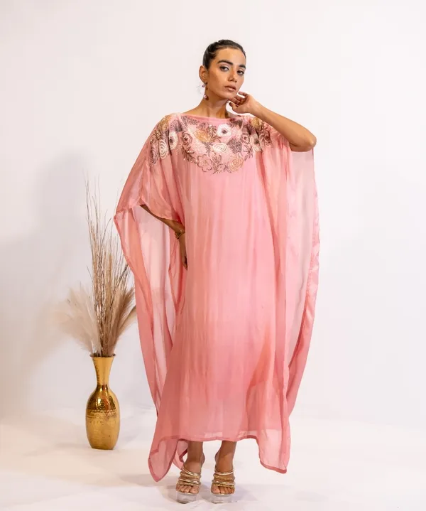 Blush_Pink_Sequined_&_Beaded_Kaftan_Dress_For_Women