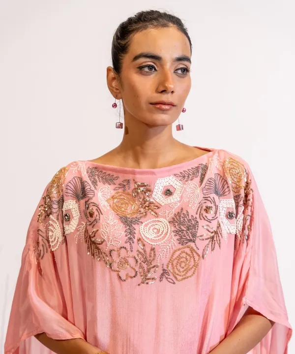 Blush_Pink_Sequined_&_Beaded_Kaftan_Dress_For_Women