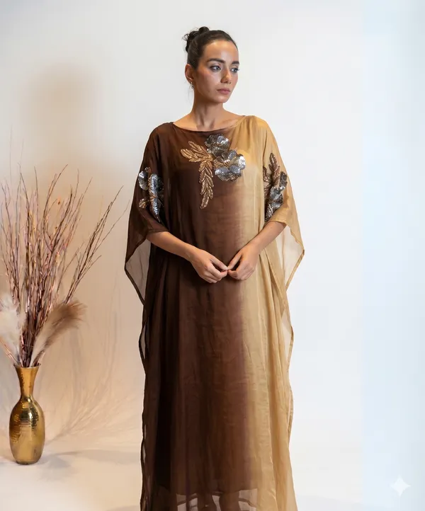 Mocha_Brown_and_Champagne_Gradient_Kaftan_Dress_For_Women