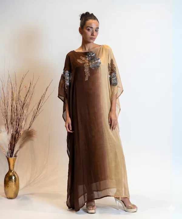 Mocha_Brown_and_Champagne_Gradient_Kaftan_Dress_For_Women