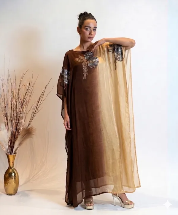 Mocha_Brown_and_Champagne_Gradient_Kaftan_Dress_For_Women