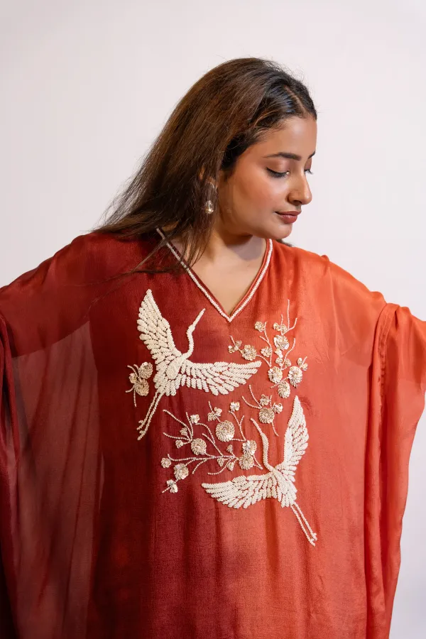 Rust_&_Red_Ombre_Shaded_Co-Ord_Set_For_Women