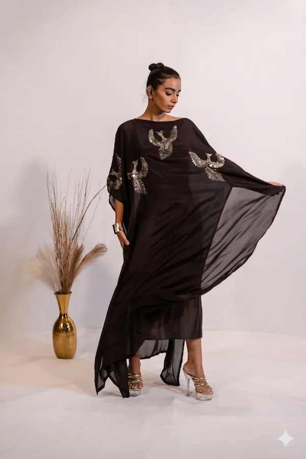 Midnight_Cacao_Embellished_Kaftan_For_Women