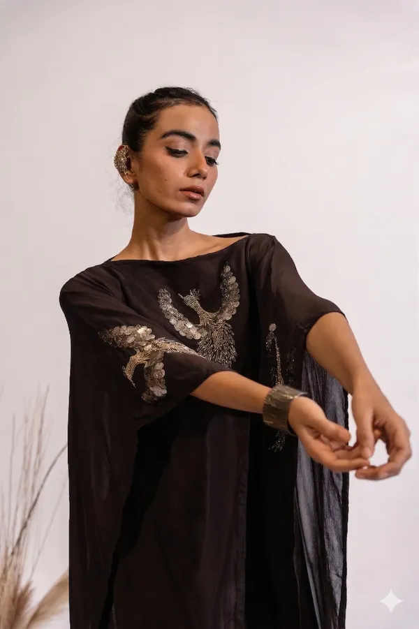 Midnight_Cacao_Embellished_Kaftan_For_Women