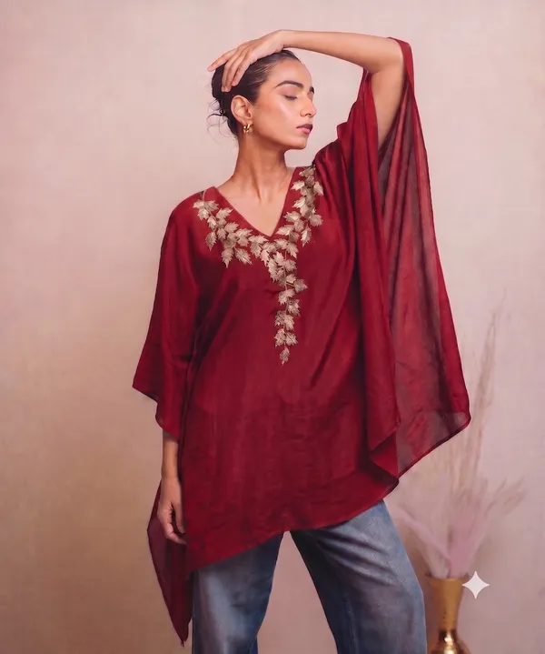 Royal_Indigo_Cape_Tunic_Kaftan_Top_For_Women