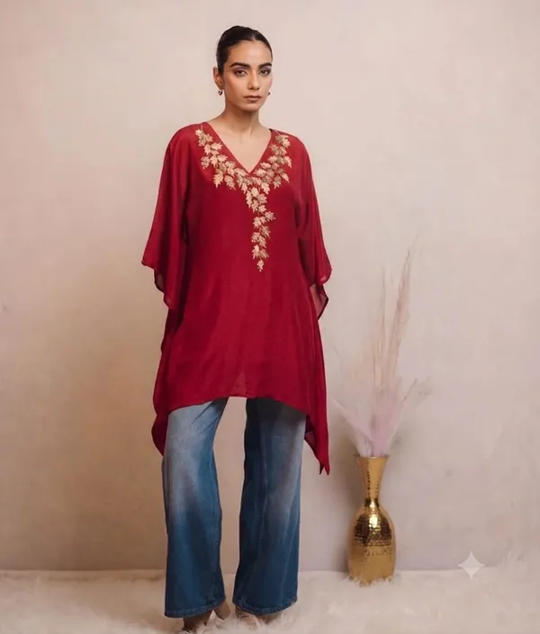 Royal_Indigo_Cape_Tunic_Kaftan_Top_For_Women