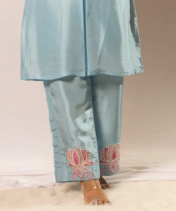 Azure_Lotus_??Handcrafted_Upada_Silk_Co-ord_Set