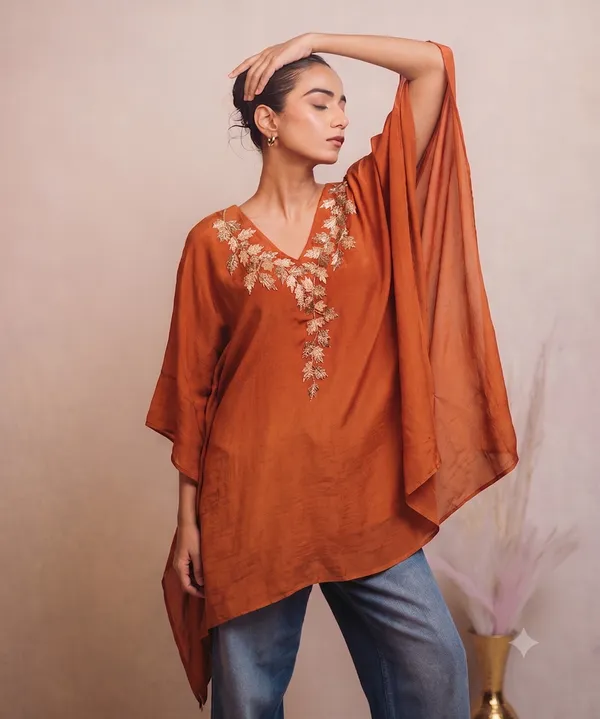 Sunset_Terracotta_Hand-Embroidered_Kaftan_Tunic_Top