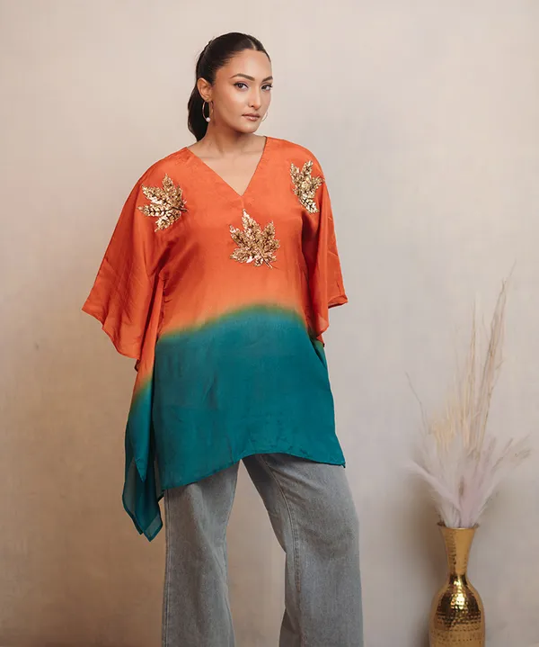 Sunset_Teal_Ombre_Kaftan_Top