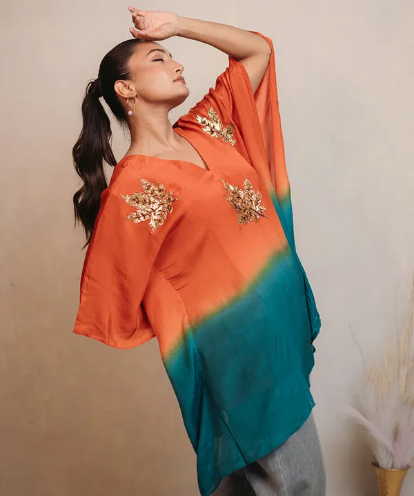 Sunset_Teal_Ombre_Kaftan_Top