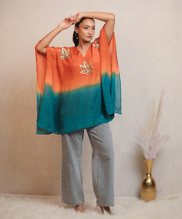 Sunset_Teal_Ombre_Kaftan_Top