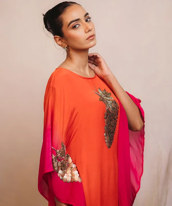 Coral_Sunset_Ombre_Kaftan_Dress