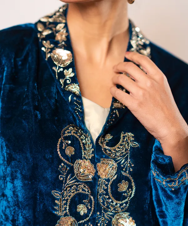 Teal_Blue_Reverie_Velvet_Power_Co-ord