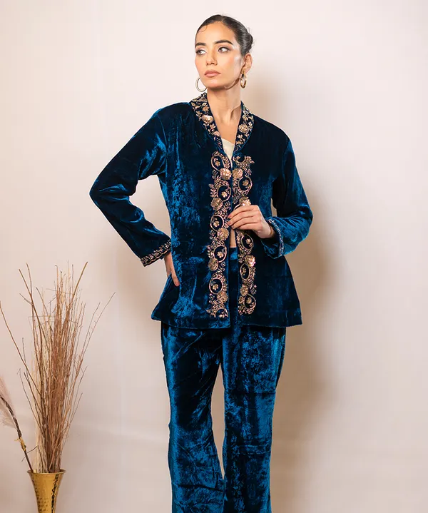 Teal_Blue_Reverie_Velvet_Power_Co-ord