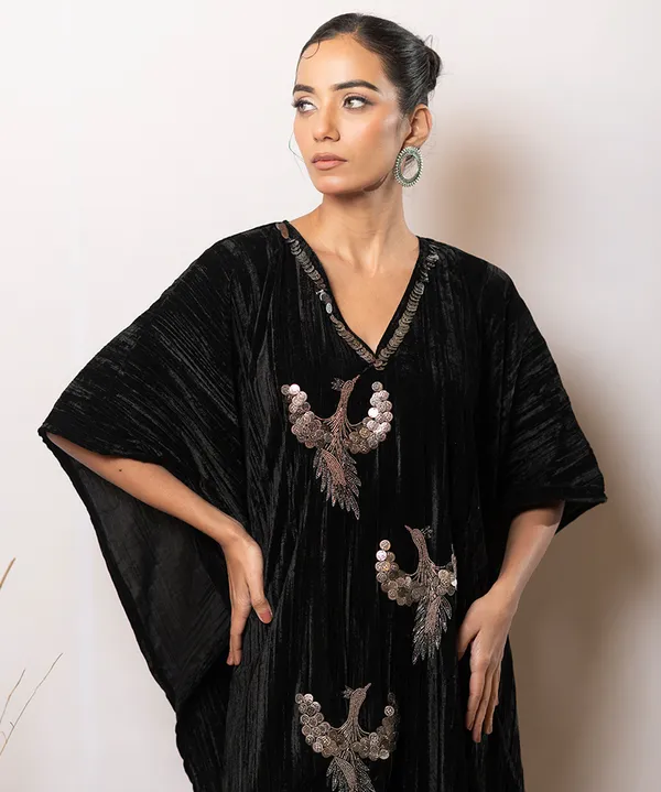 Midnight_Flight_Black_Velvet_Kaftan_Dress