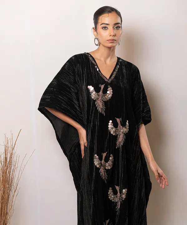 Midnight_Flight_Black_Velvet_Kaftan_Dress