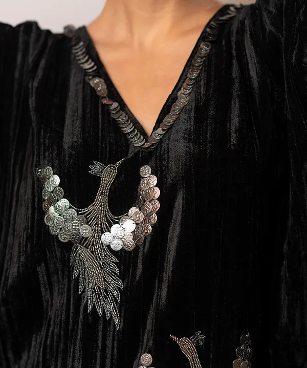 Midnight_Flight_Black_Velvet_Kaftan_Dress