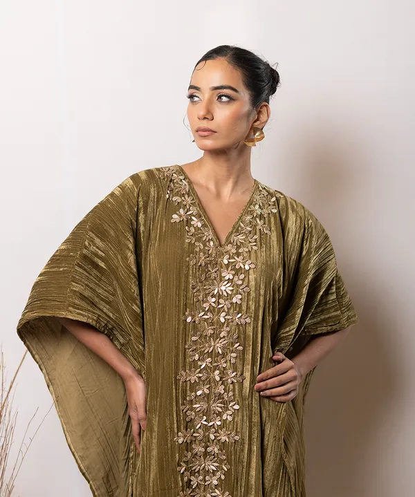 Olive_Luxe_Hand-Embellished_Velvet_Kaftan_Dress
