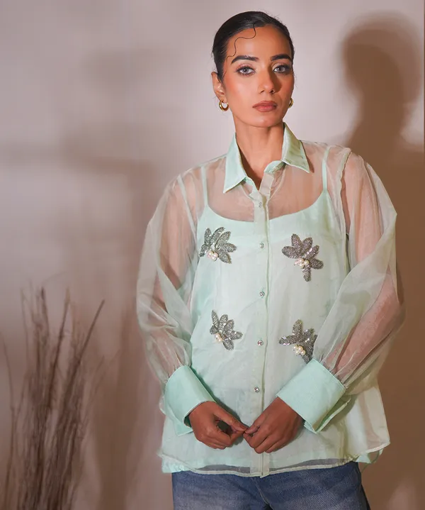 Mint_Whisper_Hand-Embellished_Organza_Shirt