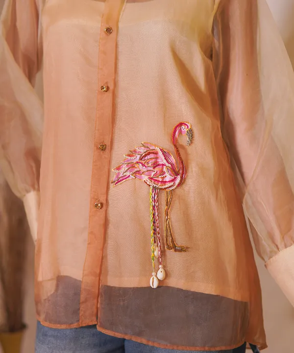 Flamingo_Whisper_Ombre_Organza_Shirt