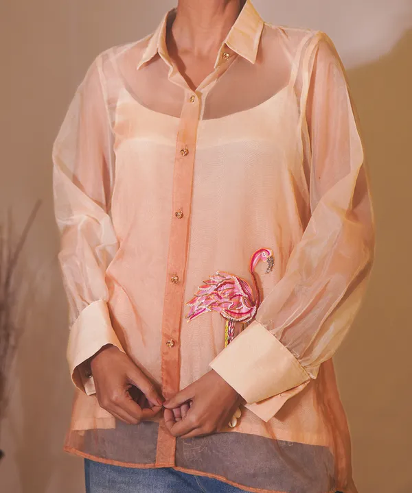 Flamingo_Whisper_Ombre_Organza_Shirt