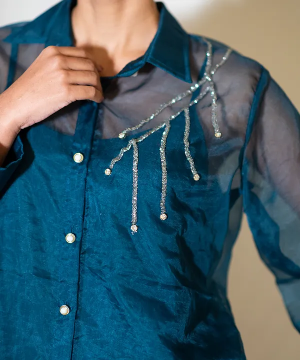 Deep_Midnight_Blue_Hand-Embellished_Organza_Shirt