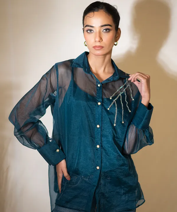 Deep_Midnight_Blue_Hand-Embellished_Organza_Shirt