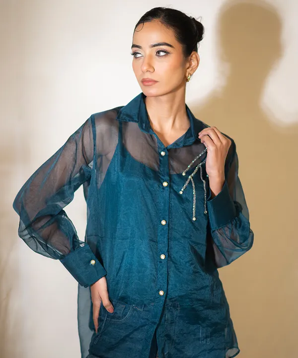 Deep_Midnight_Blue_Hand-Embellished_Organza_Shirt